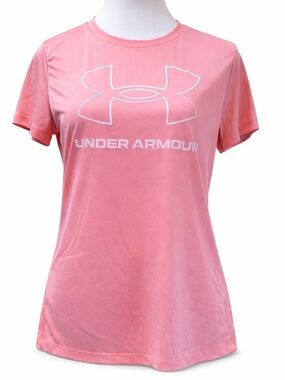 Under Armour HeatGear Pink Logo Tee Size Small Athletic Top